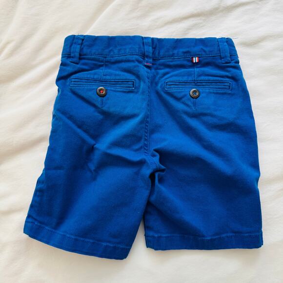 Boden Boys Classic Blue Chino Shorts Casual Summer Style Flat Front Size 7Y - Picture 2 of 5